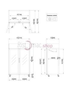 Armadio Refrigerato 1400Lt c/d porta in vetro 1382x805x2065 0°C/+8C° 2